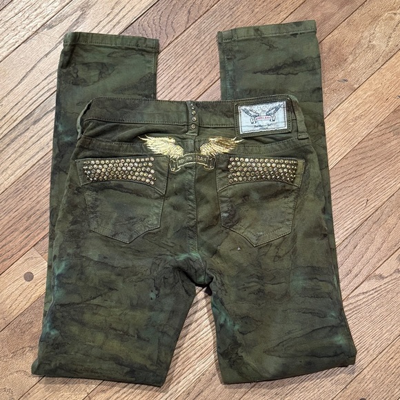 Robin's Jean Green Camouflage Pants with Gold Accents - Picture 2 of 3
